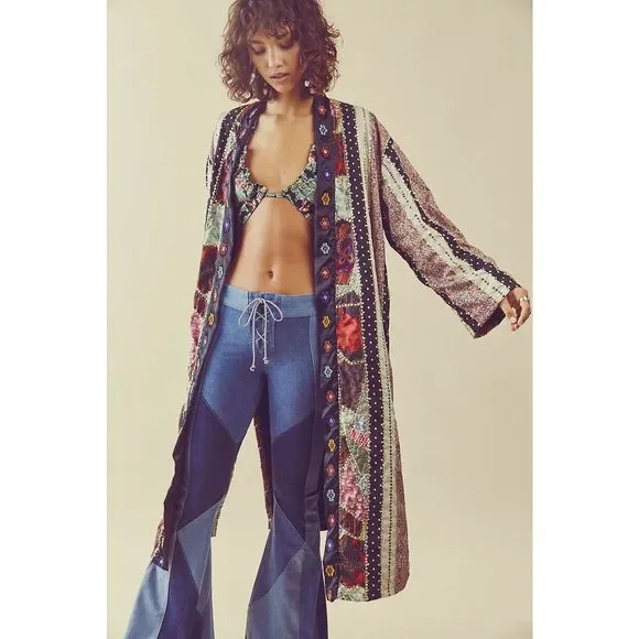 New Free People Kayla Duster Size Medium - Picture 5 of 10